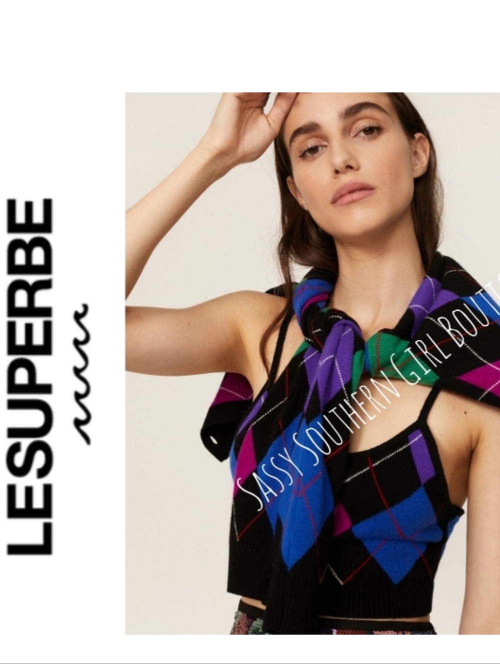 🆕⭐LE SUPERBE cashmere argyle tank